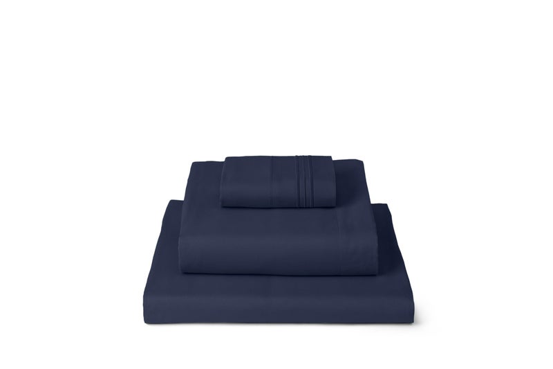 Mellanni Twin XL Sheets Set - 3 PC Iconic Collection Bedding - Hotel Luxury, Extra Soft, Cooling Bed Sheets - Wrinkle, Fade, Stain Resistant (Twin Extra Long, Navy Blue) - Image 1